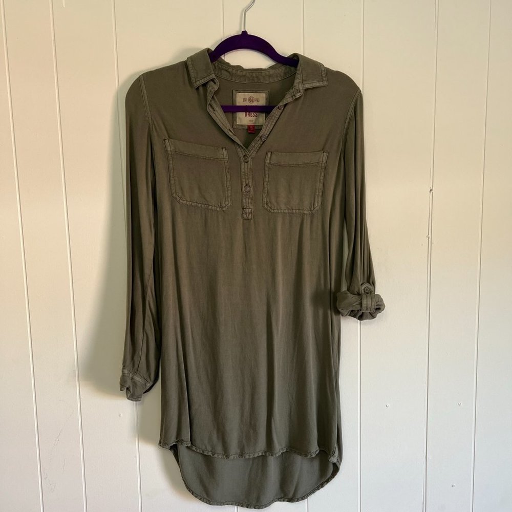 SO Olive Green Shirt Dress XS